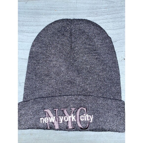 New York City Hat Dark Charcoal Gray Knit Beanie Skull Mens Cap Winter Elidan - Picture 1 of 4